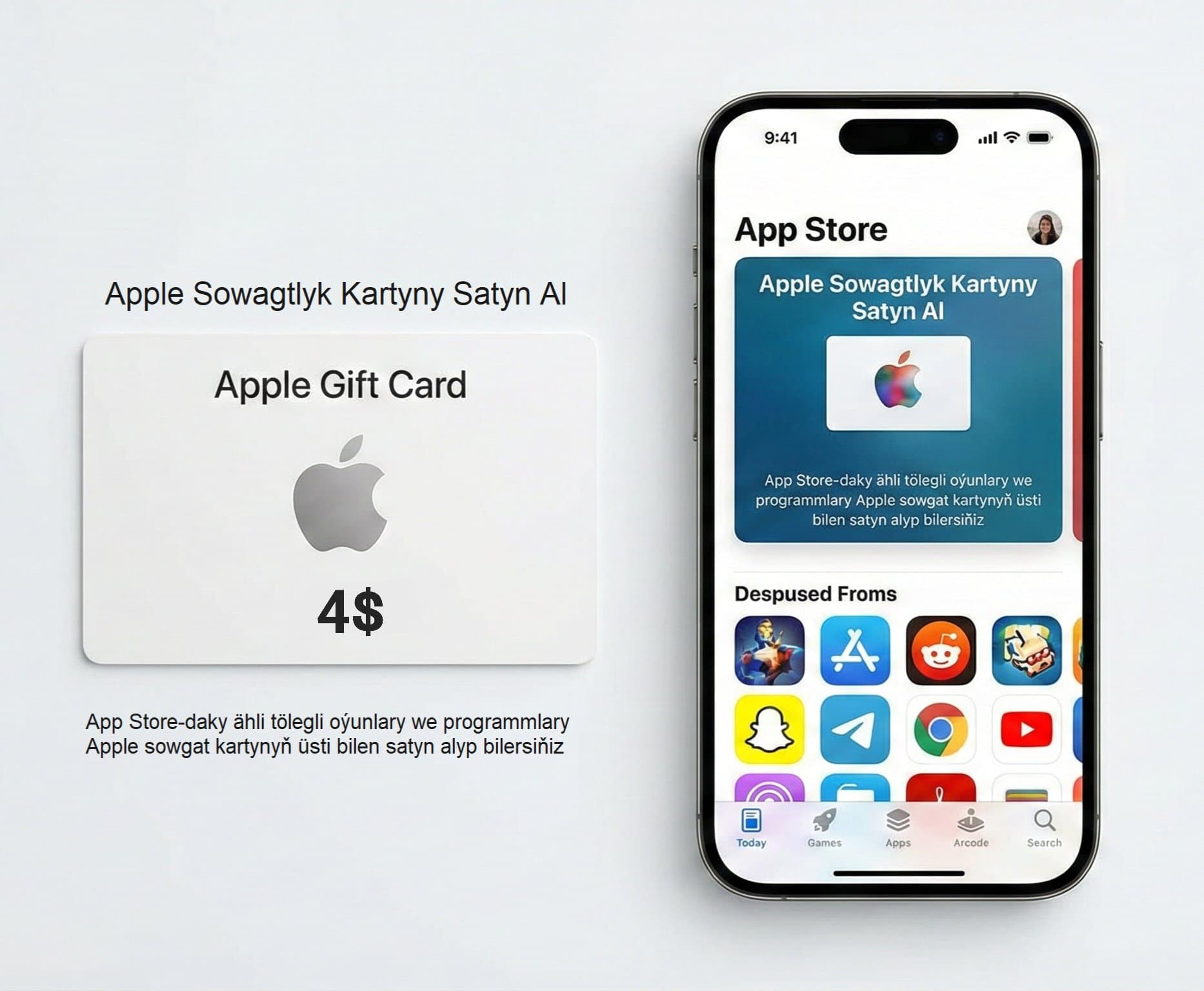 USA 4$ Apple gift card